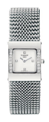 Tissot Bellflower Square White Gold / Diamond / Silver / Bracelet